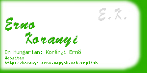 erno koranyi business card